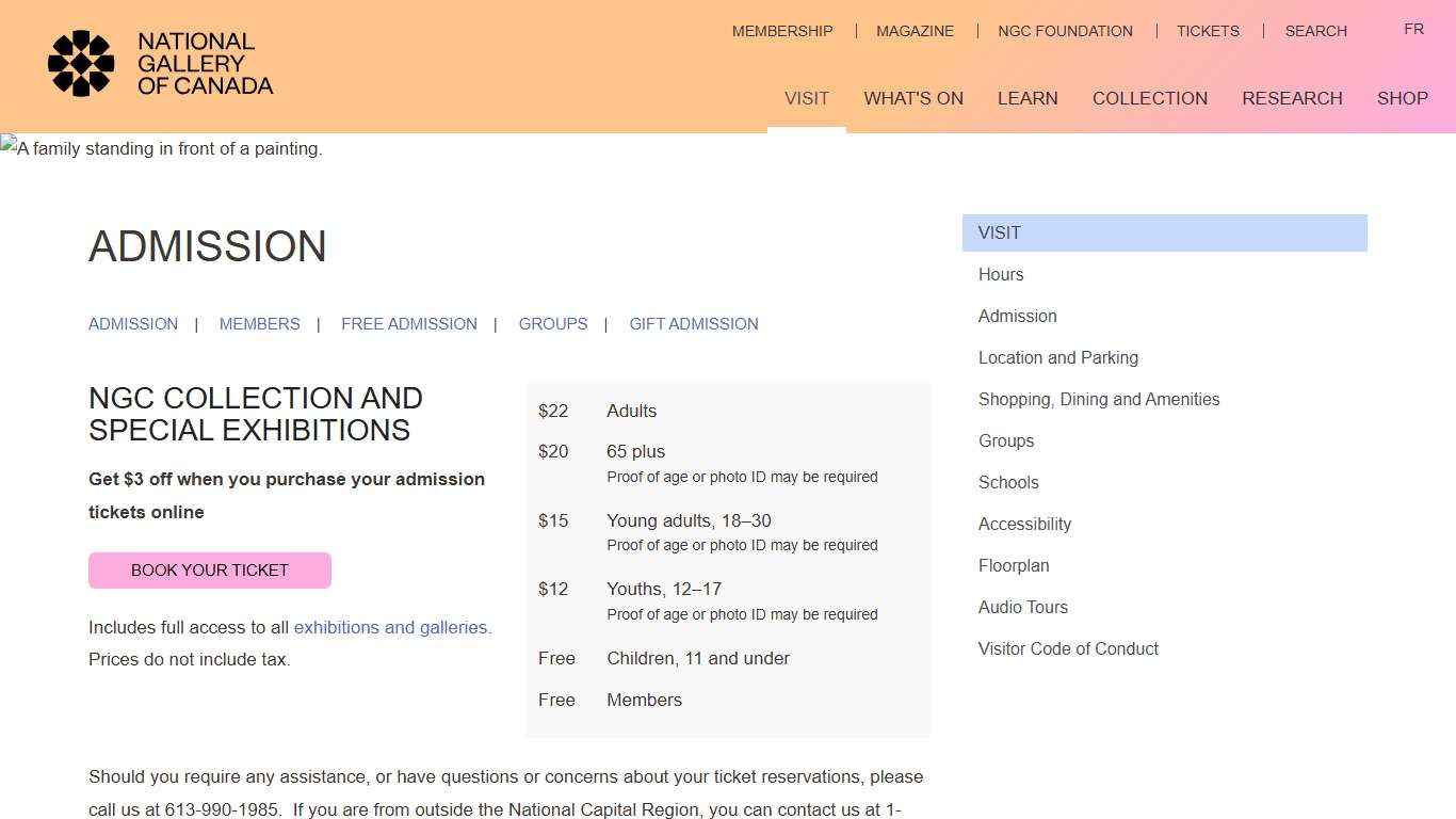 Admission National Gallery of Canada